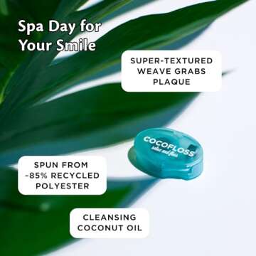 Cocofloss Woven Dental Floss, Travel Sampler, Dentist-Designed Oral Care with Coconut Oil, Waxed, Ve...