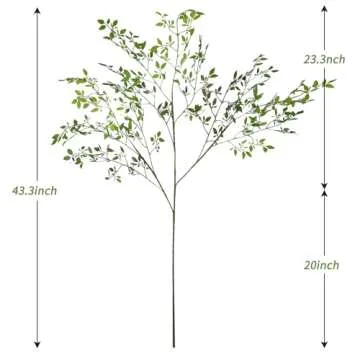 CEWOR 43.3 Inch Artificial Nandina Greenery Branches for Stylish Home and Office Decor