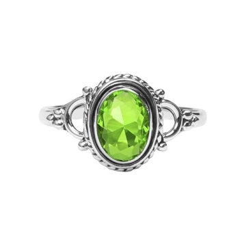Peridot Stone Ring, 925 Sterling Silver Ring Handmade Statement Ring For Women and Girls, Natural Ge...