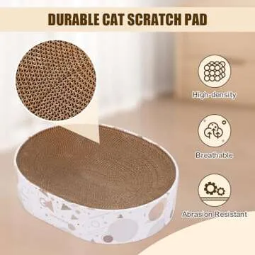 Cardboard Scratcher Pad Scratching Post:Oval Sturdy Cat Scratching Cardboard Pad Breathable Cat Scratch Pad, Cat Scratching Cardboard for Indoor Cats, Furniture Protecter