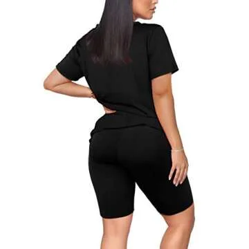 Stylish WIHOLL 2 Piece Women’s Shorts Set Travel Outfit XXL