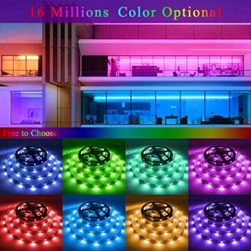 QZYL 75ft RGB LED Strip Lights with Adjustable Brightness