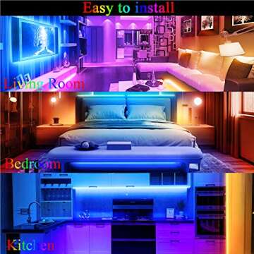 QZYL 75ft RGB LED Strip Lights with Adjustable Brightness