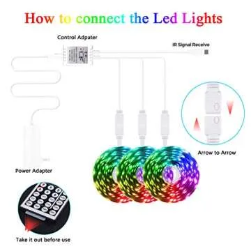 QZYL 75ft RGB LED Strip Lights with Adjustable Brightness