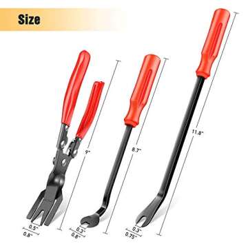 GOOACC 3 Pcs Clip Pliers Set & Fastener Remover - Auto Upholstery Combo Repair Kit with Storage Bag ...