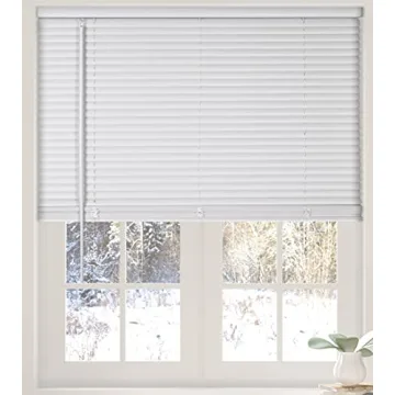Calyx Interiors Cordless White 1” Mini Blinds 22.5” W x 48” H for Indoor Windows