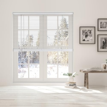 Calyx Interiors Cordless White Mini Blinds for Home