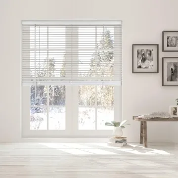 Calyx Interiors Cordless White Mini Blinds for Home