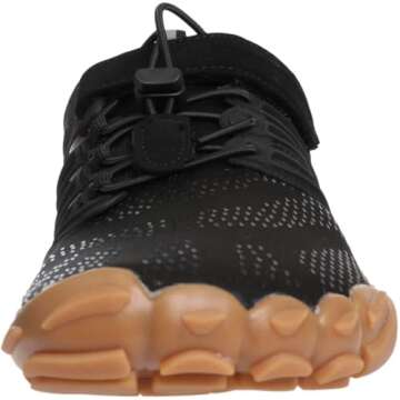 WHITIN Men's Trail Running Shoes Minimalist Barefoot Wide Width Toe Box Size 11 Gym Workout Fitness Low Zero Drop Sneakers Lightweight Black Gum 44