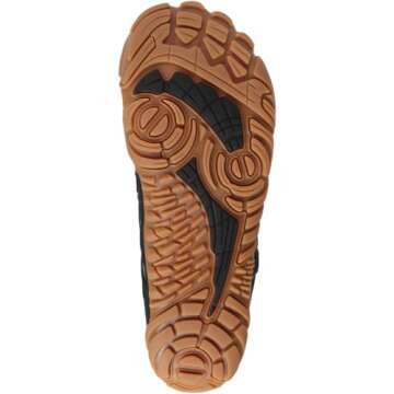 WHITIN Men's Trail Running Shoes Minimalist Barefoot Wide Width Toe Box Size 11 Gym Workout Fitness Low Zero Drop Sneakers Lightweight Black Gum 44