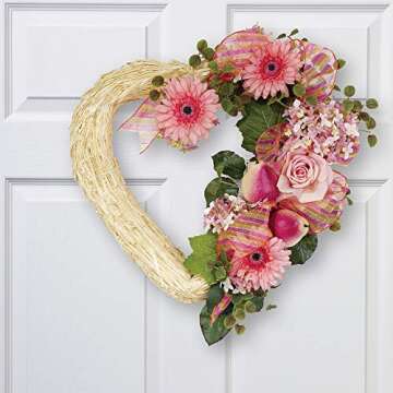 FloraCraft Straw Heart Wreath Form 12 Inch Natural