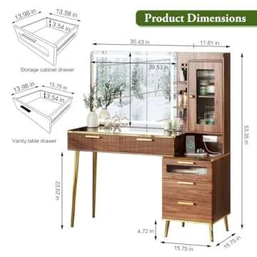 Chrangmay 47.24" Modern Makeup Vanity with Storage and Lights