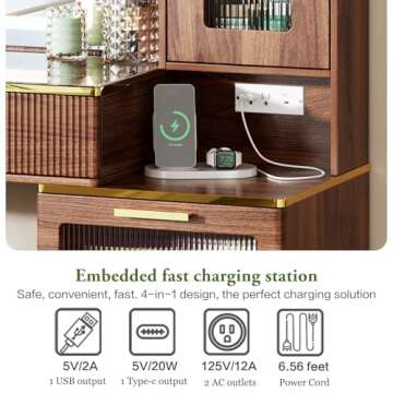 Chrangmay 47.24" Modern Makeup Vanity with Storage and Lights