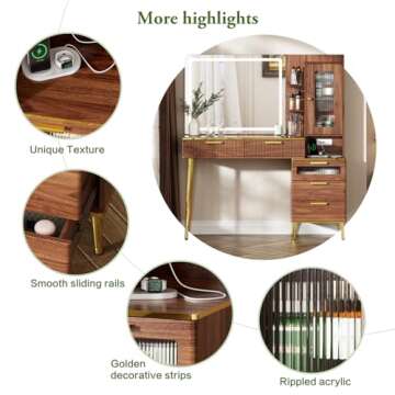 Chrangmay 47.24" Modern Makeup Vanity with Storage and Lights