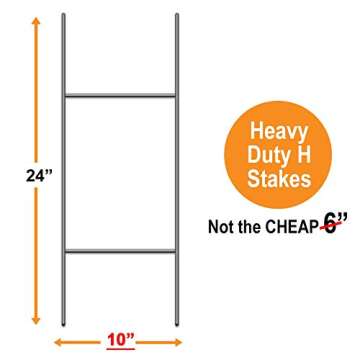 OPEN HOUSE Sign Kit with Tall Stands - 24"x18" Yard Sign Bundle for Real Estate + 24" Tall Wire Stakes - Waterproof, Double Sided Print, UV-Ink, Made in America! (5)