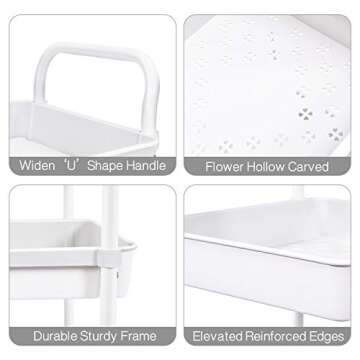 TOOLF 3-Tier Rolling Storage Cart for Home Organization
