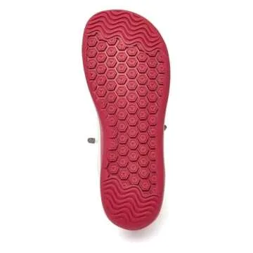 HOBIBEAR Barefoot Minimalist Shoes Womens Mens | Zero Drop | Wide Width Canvas Slip-on Shoes(White/Red, Women 8/Men 7)