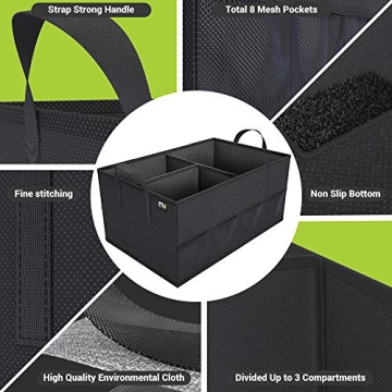 MIU COLOR Car Trunk Organizer with 8 Mesh Pockets