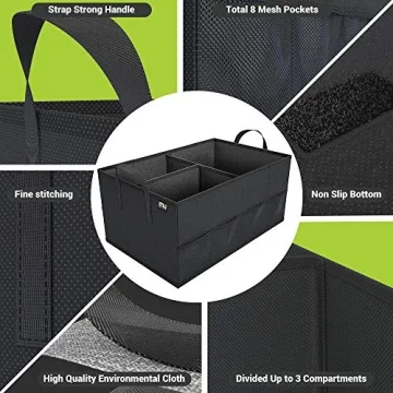 MIU COLOR Car Trunk Organizer with 8 Mesh Pockets