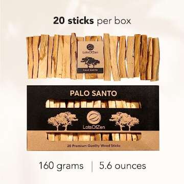 LOTS OF ZEN Palo Santo Sticks Authentic (Approx. 160 Grams | 5.6 Oz) — Large Pack — 100% Natural...