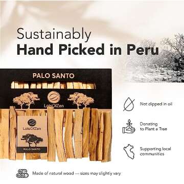 LOTS OF ZEN Palo Santo Sticks Authentic (Approx. 160 Grams | 5.6 Oz) — Large Pack — 100% Natural Spiritual Cleansing Palo Santo Smudge Sticks from Peru — Wild Harvested Sustainably Hand Picked