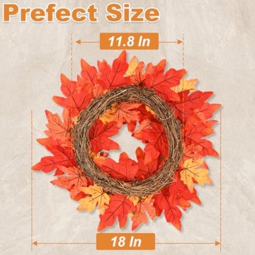 18" Illuminated Fall Wreath - Autumn Decor for Home