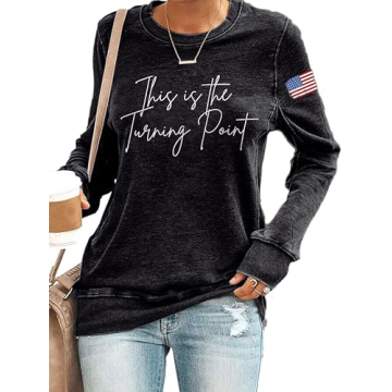 Women's Printed Freedom Sweatshirt Retro Fit Stylish Top