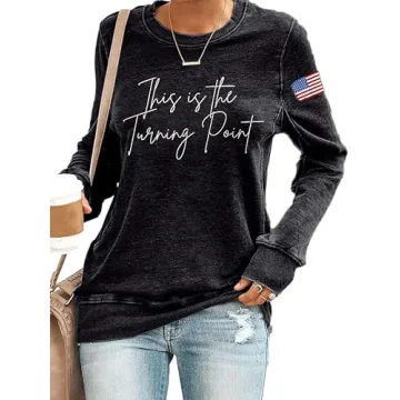 Women's Printed Freedom Sweatshirt Retro Fit Stylish Top