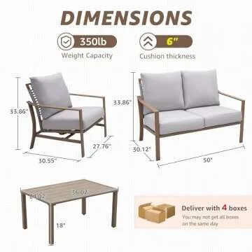 NATURAL EXPRESSIONS Elegant 4 Piece Patio Furniture Set