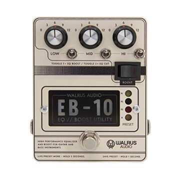 Walrus Audio EB-10 Preamp Boost EQ Pedal in Cream