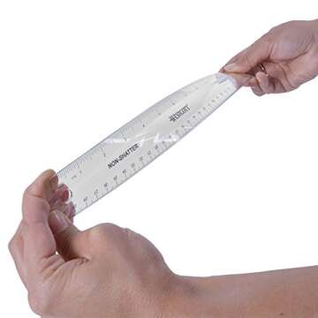 Westcott 13862 Flexible, Shatterproof Clear Ruler, 12 in