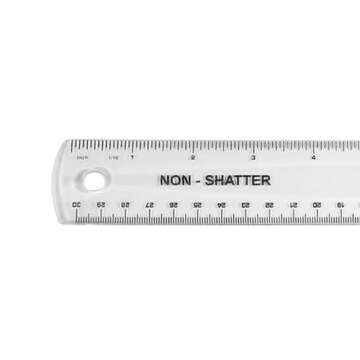 Westcott 13862 Flexible, Shatterproof Clear Ruler, 12 in