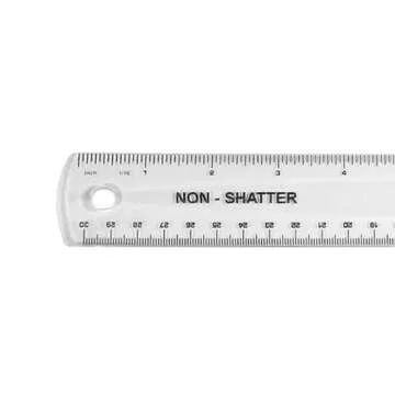 Westcott 13862 Flexible, Shatterproof Clear Ruler, 12 in
