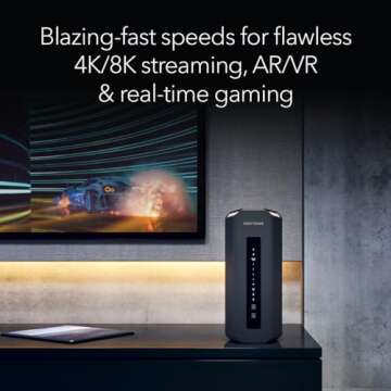 NETGEAR Nighthawk Tri-Band WiFi 7 Router (RS700S) - Security Features, BE19000 Wireless Speed (up to 19Gbps) – 10 Gig Internet Port - Covers up to 3,500 sq. ft., 200 Devices – 1-Year Armor Included