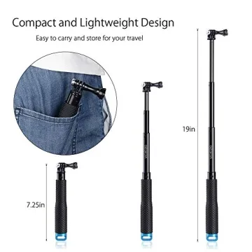 Vicdozia 19'' Waterproof Extension Selfie Stick