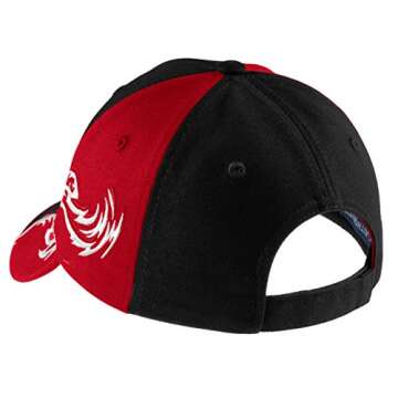 Port Authority Men's Colorblock Racing Cap with Flames OSFA Black/Red/White
