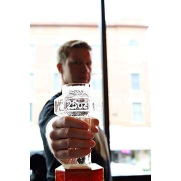 Dumbbell beer glasses, shipped in robust packaging with "25OZ" molded on side, each glass holds 25 ounces of beer; a funny present for both men and women (2, Not personalized)