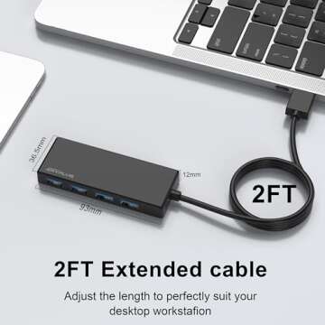 ANYPLUS USB Hub: 4-Port USB 3.0 Splitter Adapter