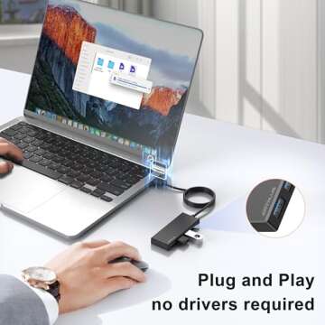 ANYPLUS USB Hub: 4-Port USB 3.0 Splitter Adapter