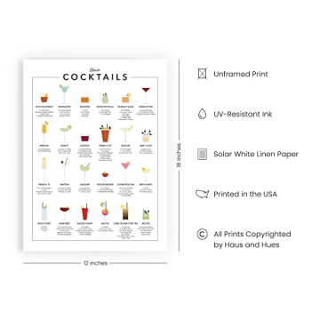 Cocktail Mixology Wall Art Print for Home Bar