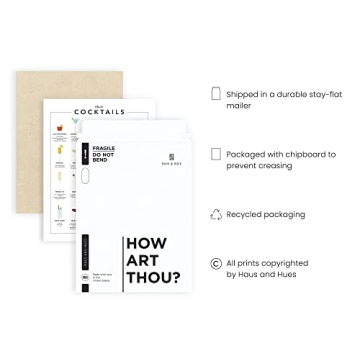 Cocktail Mixology Wall Art Print for Home Bar