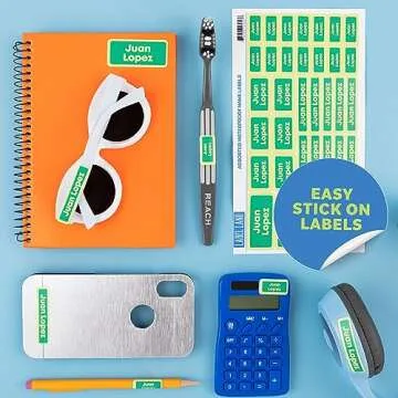 Assorted Size Custom Stick On Name Tags 99pcs – Personalized for Home Organization, School & Dayca...