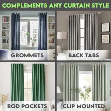 gb Home Collection White Curtain Rods for Windows, White Curtain Rod 48 to 84 Inch (4-7 Feet) for Long Window
