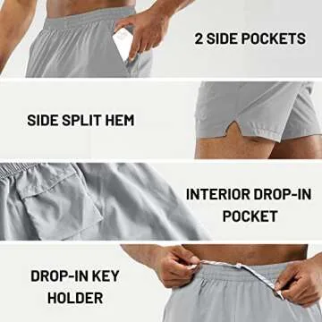 MIER Lightweight Men's Running Shorts with Pockets