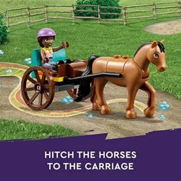 LEGO Friends Autumn’s Horse Stable Building Toys - Horse Toys for Girls & Boys, Ages 7+ - Includes 2 Minifigures, 2 Horses, Carriage, & More - Birthday Gift Idea - 41745