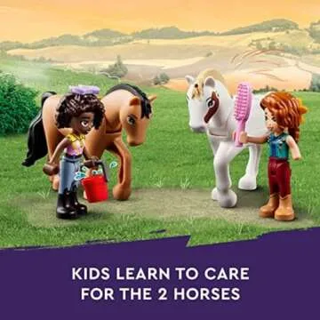 LEGO Friends Autumn’s Horse Stable Building Toys - Horse Toys for Girls & Boys, Ages 7+ - Includes 2 Minifigures, 2 Horses, Carriage, & More - Birthday Gift Idea - 41745