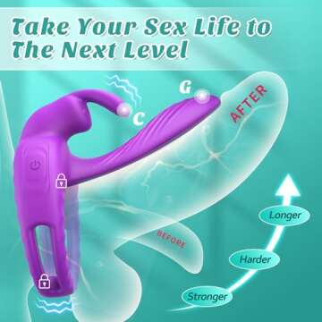 Vibrating Cock Ring Sex Toys for Couples Women - Vibrator Penis Sleeve with Rabbit Clitoris Vibrator...