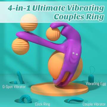 Vibrating Cock Ring Sex Toys for Couples Women - Vibrator Penis Sleeve with Rabbit Clitoris Vibrators, Adult Toy Cock Sleeve, Sex Toy for Female Men Male Penis Extender, Juguetes Sexuales