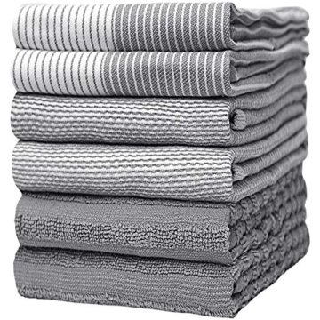 Large Cotton Hand Towels 6 Pack for Kitchen Use