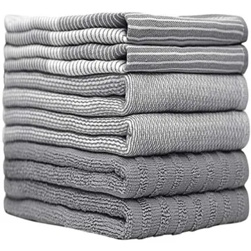Large Cotton Hand Towels 6 Pack for Kitchen Use